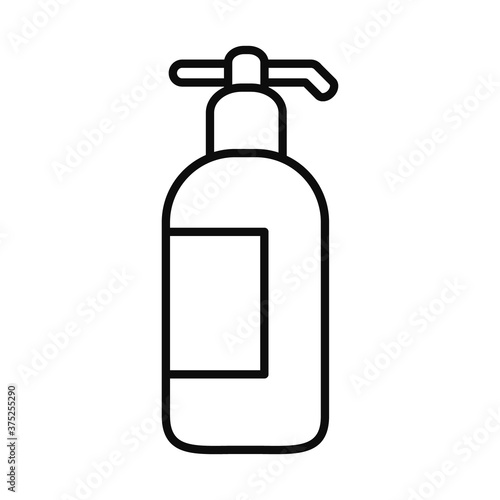 anitbacterial soap bottle icon, line style