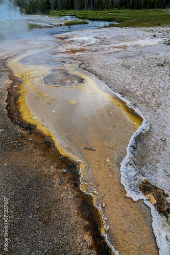 Hot Creek running off in the Biscuit Basin, Yellowstone Park