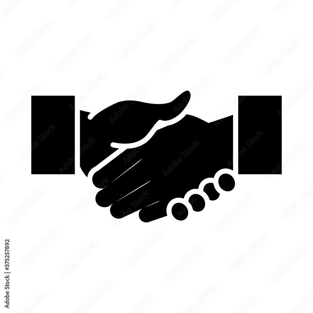 elections concept, hand shaking icon, silhouette style