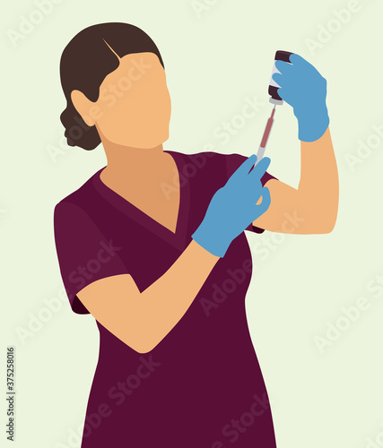 Nurse Preparing Syringe to Give a Shot