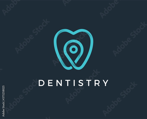 minimal dentistry logo template - vector illustration