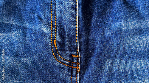Jeans blue close-up dense fabric
