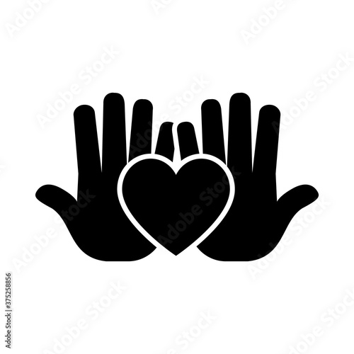 Wallpaper Mural heart and hands icon, silhouette style Torontodigital.ca