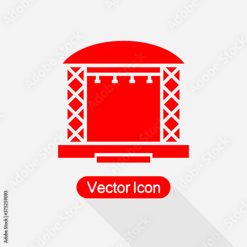 Stage Constructions Icon, Scene Icon, Concert Stage Icon Vector Illustration Eps10