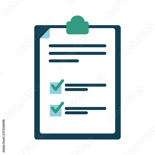 clipboard with checklist icon, flat style