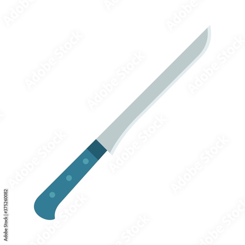 Ham and salmon knife vector object on white background.