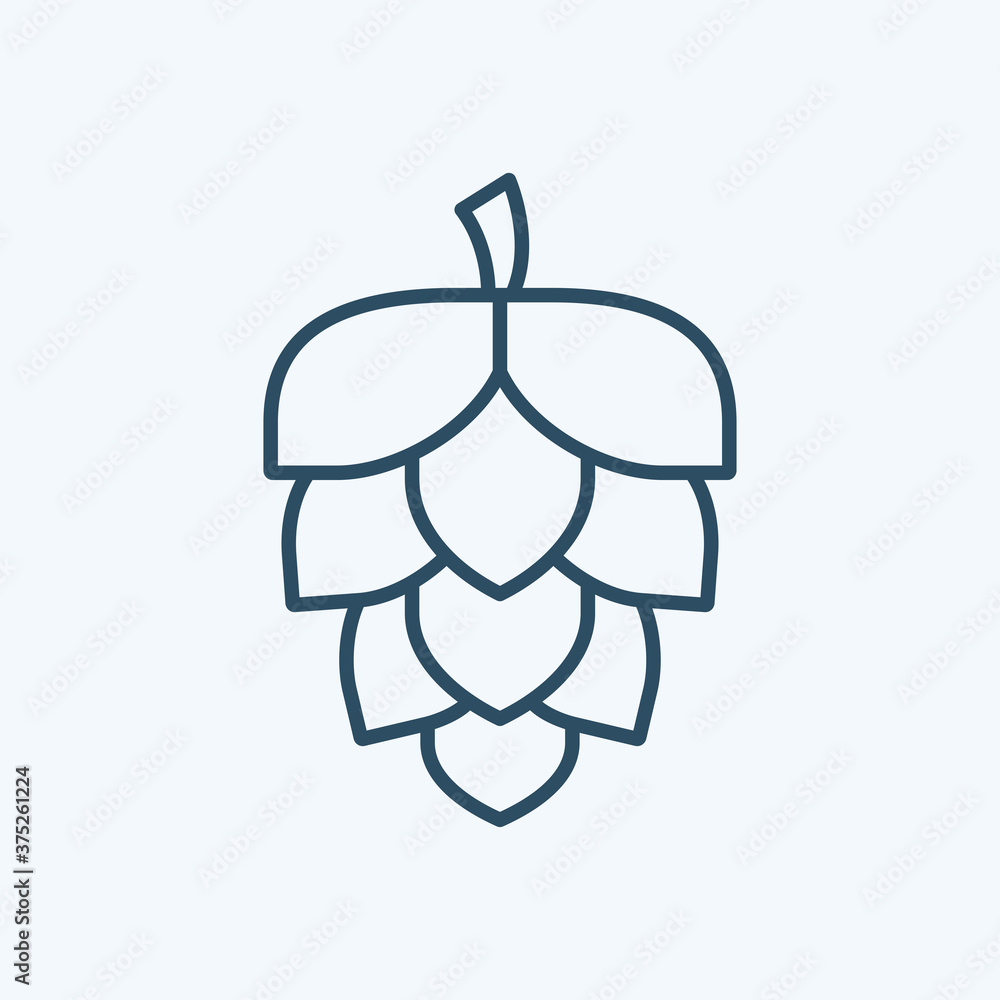 Simple hop line icon. Symbol and sign vector illustration design. Editable Stroke. Isolated on white background Simple hop line icon. Symbol and sign vector illustration design. Editable Stroke. Isolated on white background