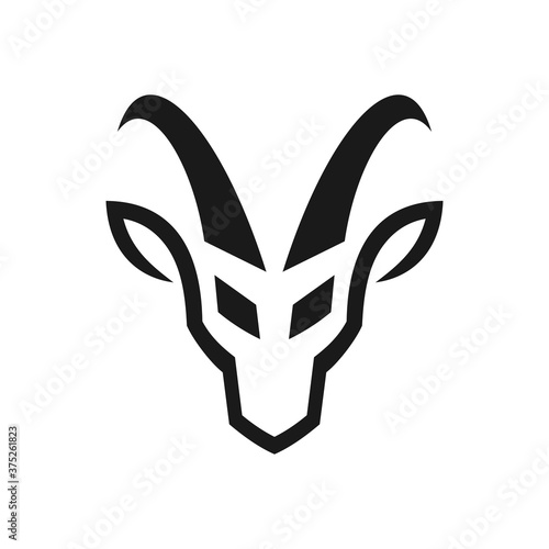 simple line Goat head logo design