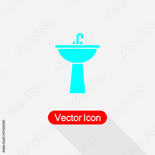 Washbasin Icon Vector Illustration Eps10