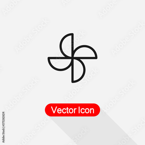 Windmill Toy Filled Icon, Pinwheel Icon Vector Illustration Eps10