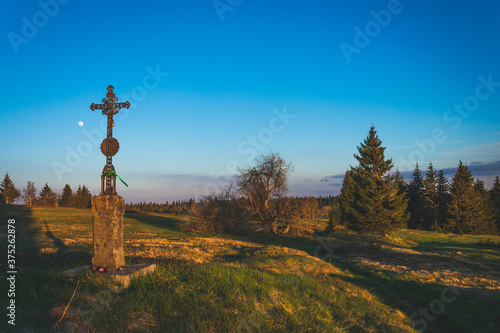 Cross on Zhuri in Sumava national park - Czech republic