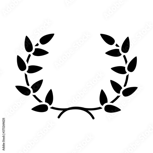 leaves wreath icon, silhouette style