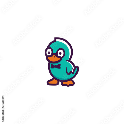 Creative fun drawing baby duck with variant color