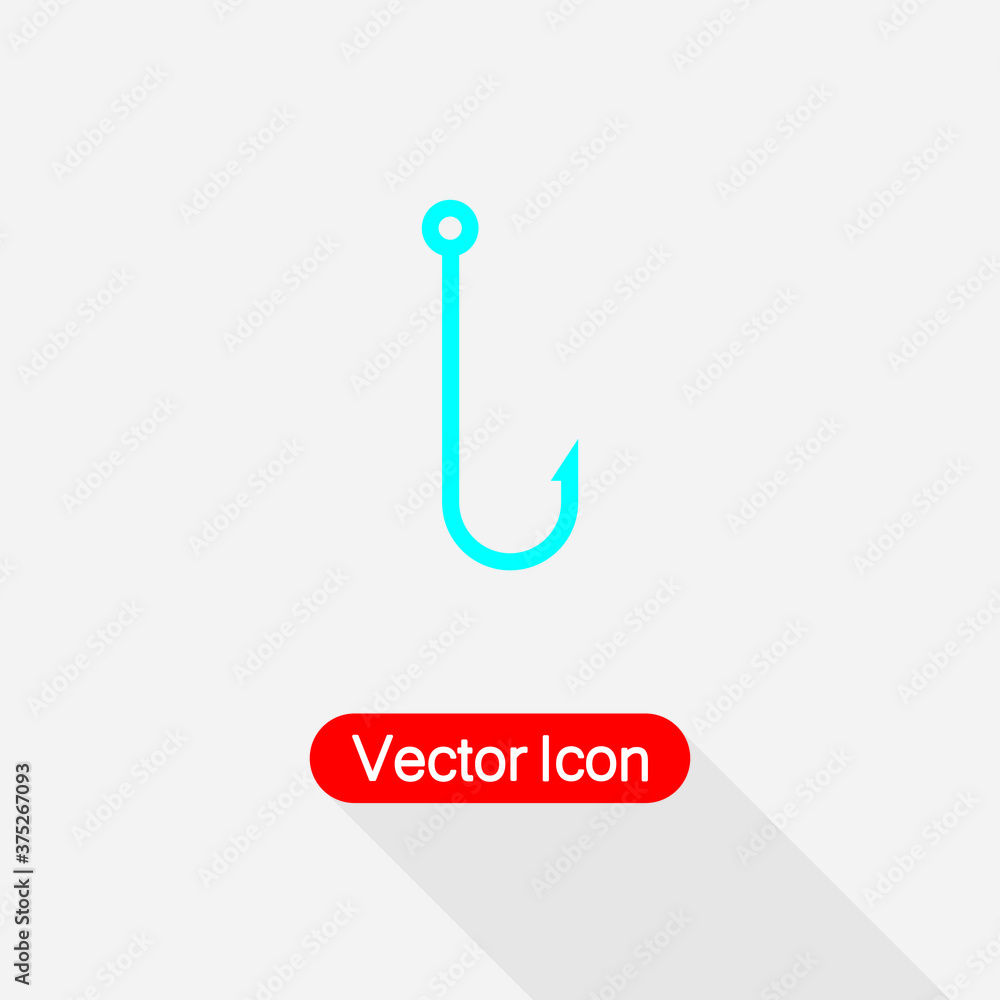 Barbed Fish Hook Icon Vector Illustration Eps10 Barbed Fish Hook Icon Vector Illustration Eps10