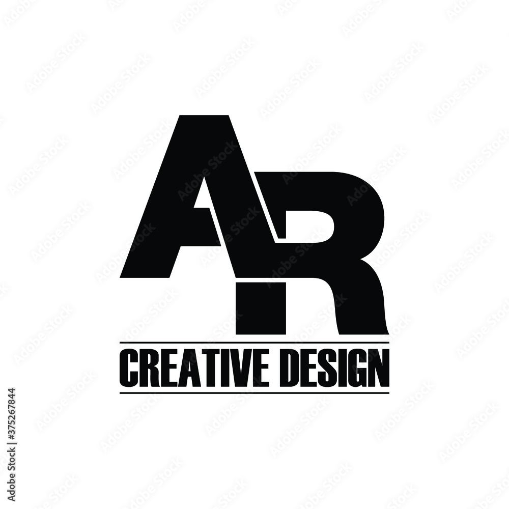 Letter AR simple logo design vector Letter AR simple logo design vector