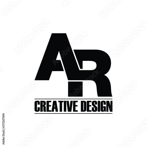 Letter AR simple logo design vector