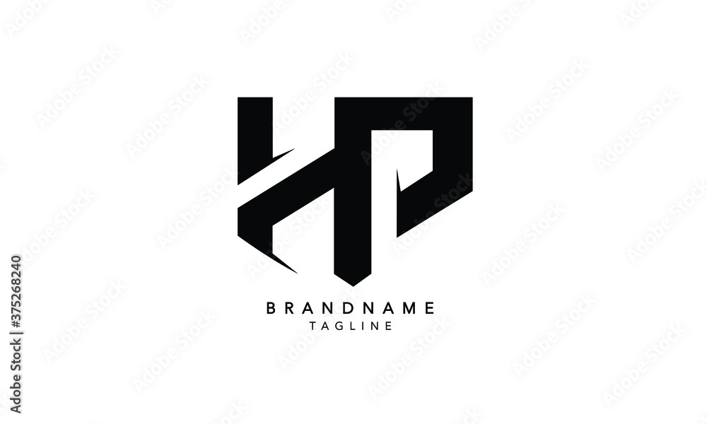 Alphabet letters Initials Monogram logo HP, PH, H and P Stock Vector