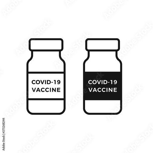 Covid-19 vaccine bottle vector illustration