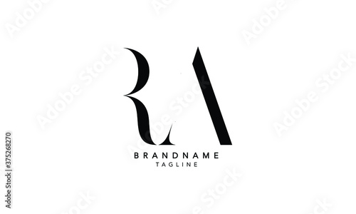 Alphabet letters Initials Monogram logo RA, AR, R and A