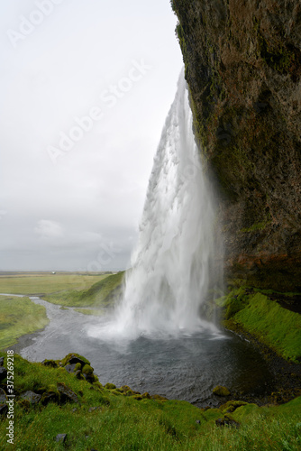 waterfall seljalandsfoss in iceland  one of the most famous and beautiful there is