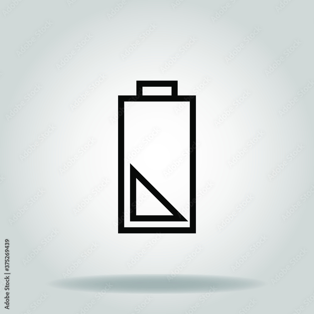 battery half icon or logo in outline
battery half icon or logo in outline