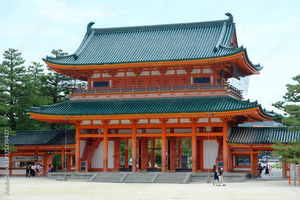 Kyoto Japan - Shinto Shrine Heian Shrine entrance gate Kyoto Japan - Shinto Shrine Heian Shrine entrance gate