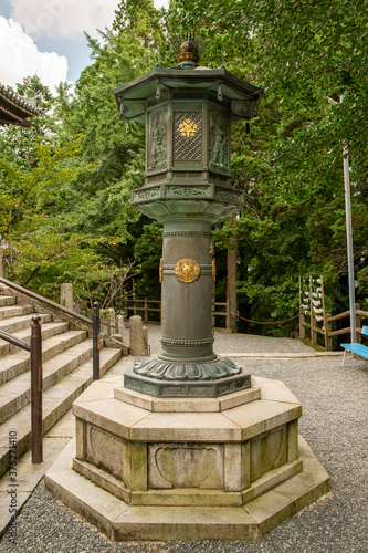 Street lantern in Banshu-Kiyomizu temple in Kato city, Hyogo, Japan. 