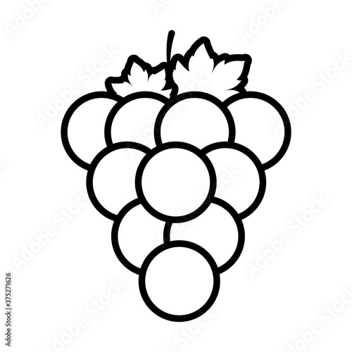 bunch of grapes icon, line style