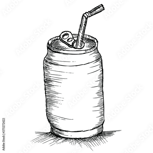 hand drawn vector illustration  of soft drink