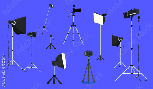 photo studio equipment vektor 
