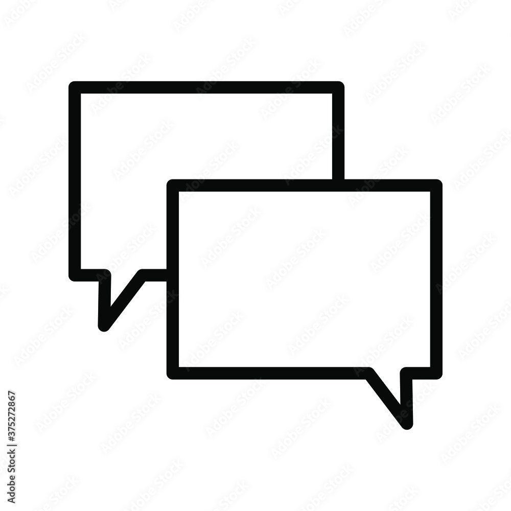 Live chat, chat box, contact us web line icon, internet related outline icon isolated on white background EPS Vector