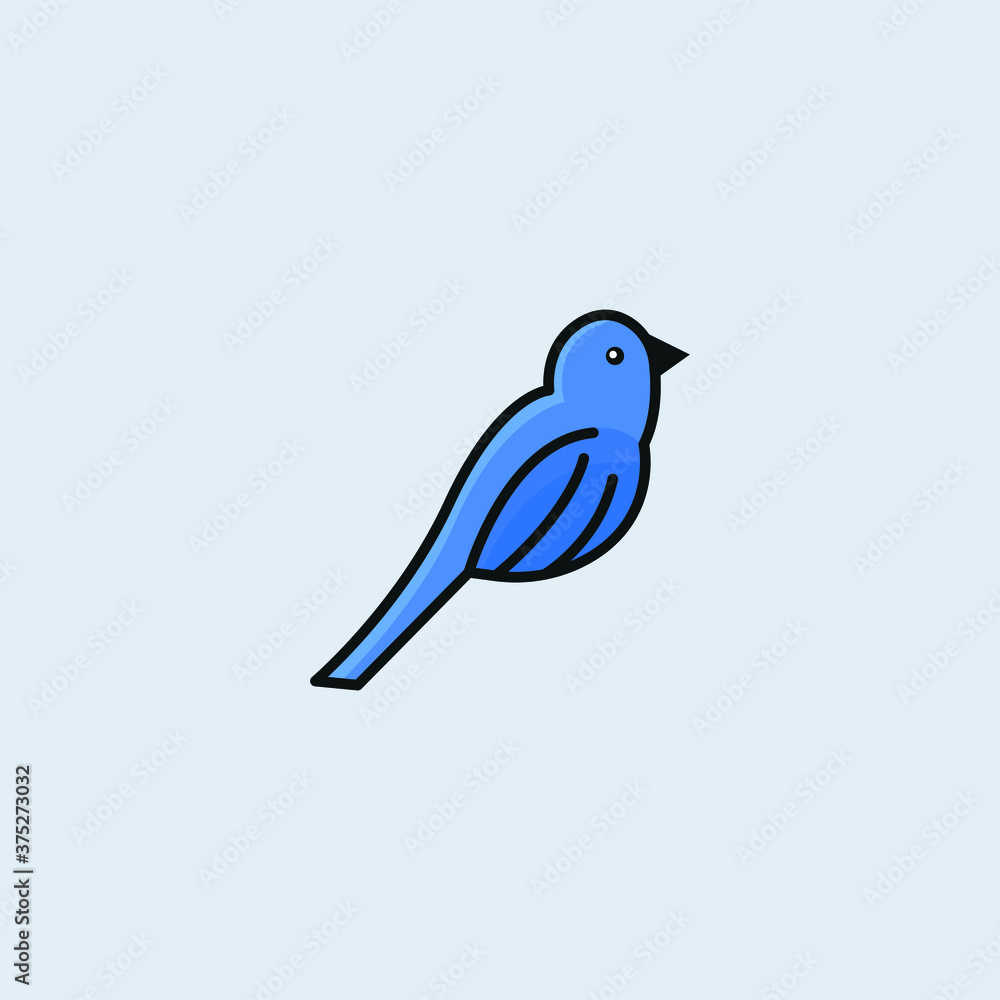 Obraz premium Blue Bird Logo design template. bird shop logo.