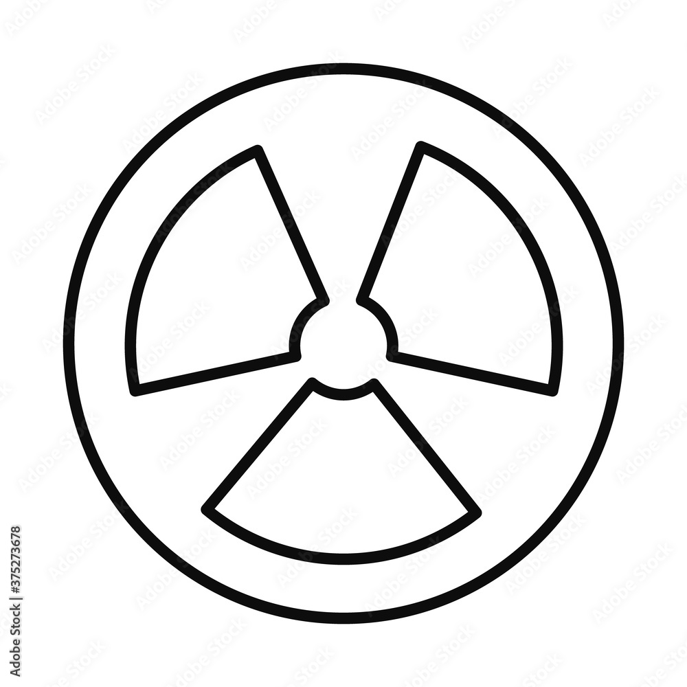 nuclear symbol icon, line style nuclear symbol icon, line style