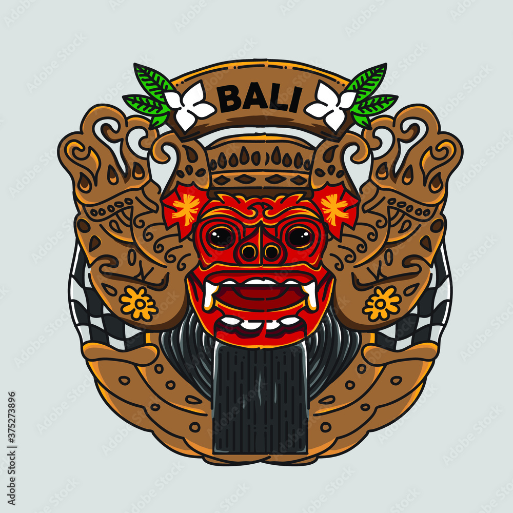 Obraz premium Bali Travel Logo. Illustration of Bali Arts & Culture concept.
