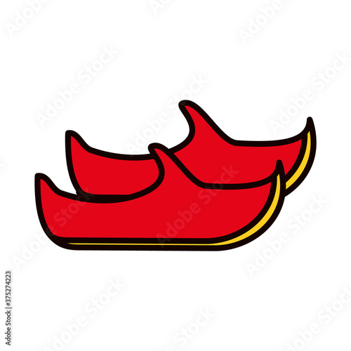 turkish shoes icon, line and fill style