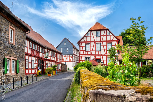 Cityscape of the idyllic old town Lich in der Wetterau, Germany