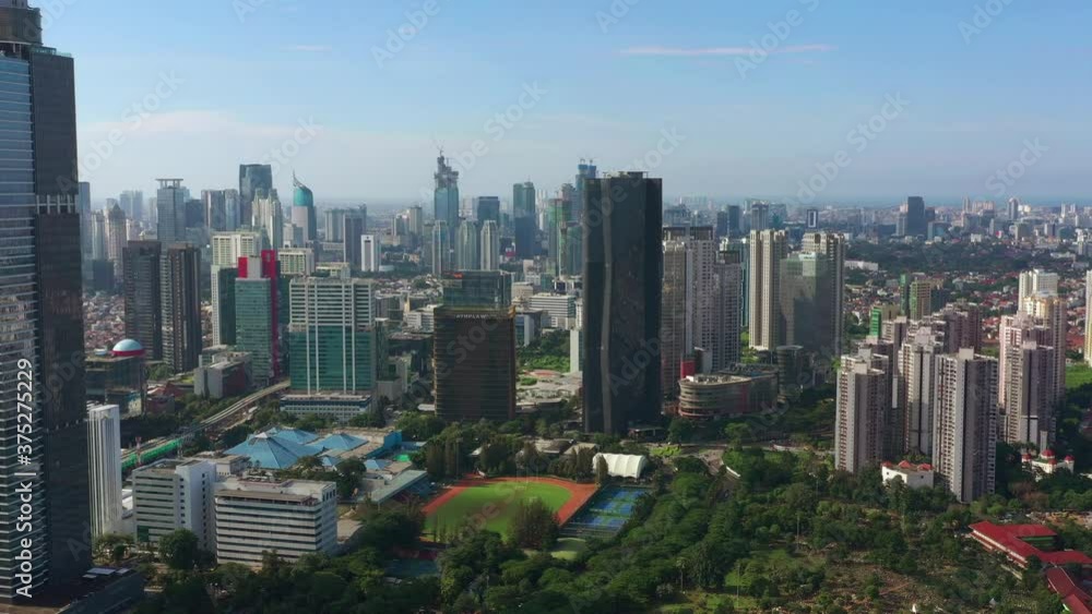 summer day flight over jakarta city center traffic street aerial topdown panorama 4k indonesia summer day flight over jakarta city center traffic street aerial topdown panorama 4k indonesia