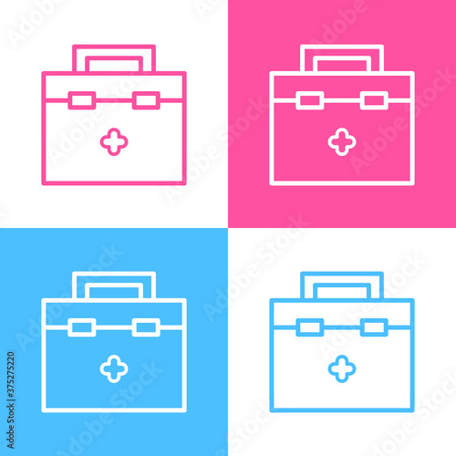 First aid case medical icon, outline, thin line. Can be used for many purposes, website. Trendy style and editable vector. EPS 