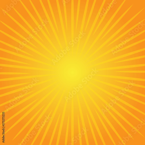 Sunburst retro sun rays yellow background. vector illustration