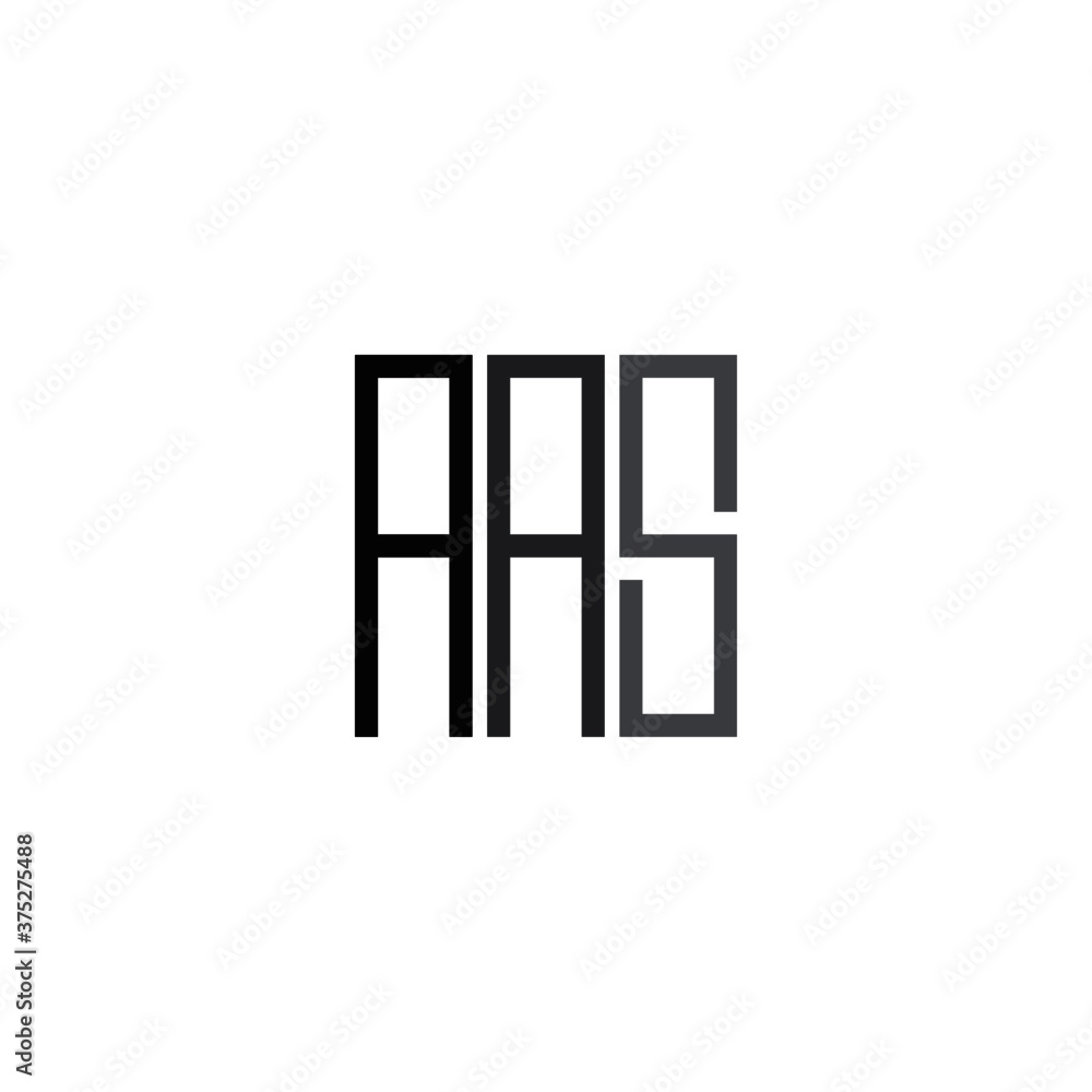 Initial design vector. letter AAS logo template Polygon Monogram Logo