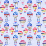 Balloons fly seamless pattern digital paper