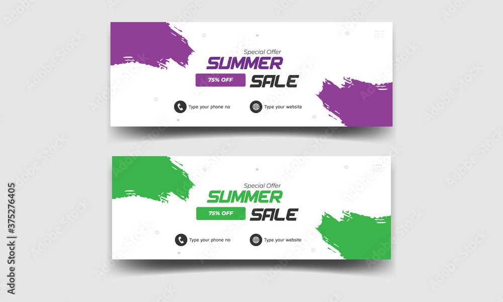 Summer Sale Facebook Banner Cover Ads Template.