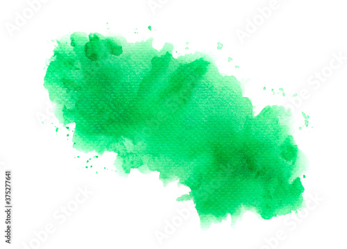 Wallpaper Mural green watercolor splashes of paint on paper. Torontodigital.ca