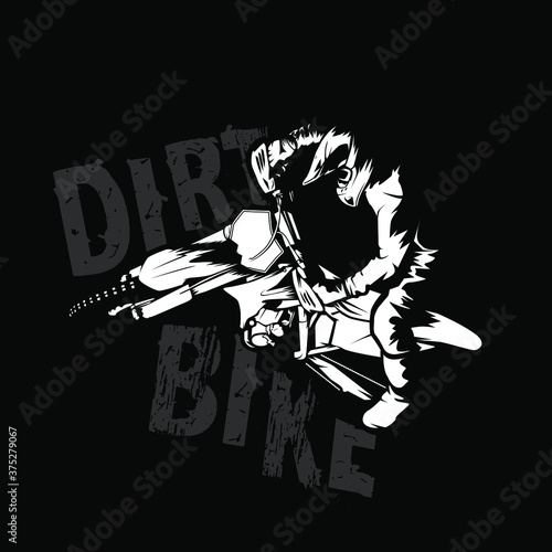 motocross dirt bike illustration poster tshirt vector