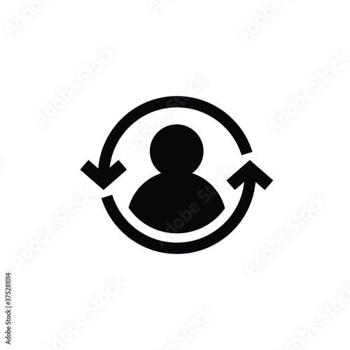 Changing man icon vector on white background, sign and symbol.