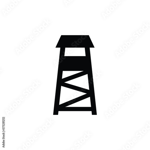 Observation tower icon vector on white background, sign and symbol.