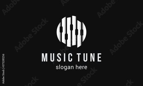 illustration vector graphic of classic, modern, simple, abstract mark for music logo design