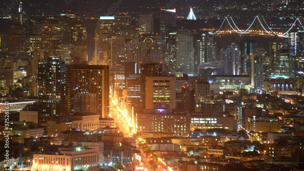 San Francisco Telephoto Cityscape from Twin Peaks Time Lapse of Downtown Tilt Up California USA San Francisco Telephoto Cityscape from Twin Peaks Time Lapse of Downtown Tilt Up California USA