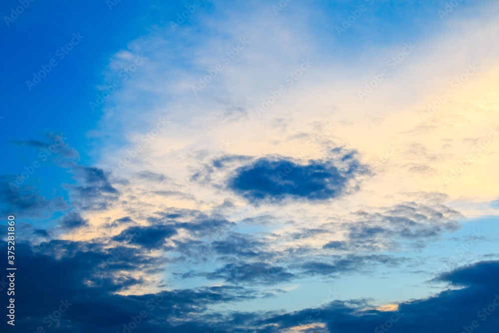 beautiful colorful sky and cloud in twilight time background