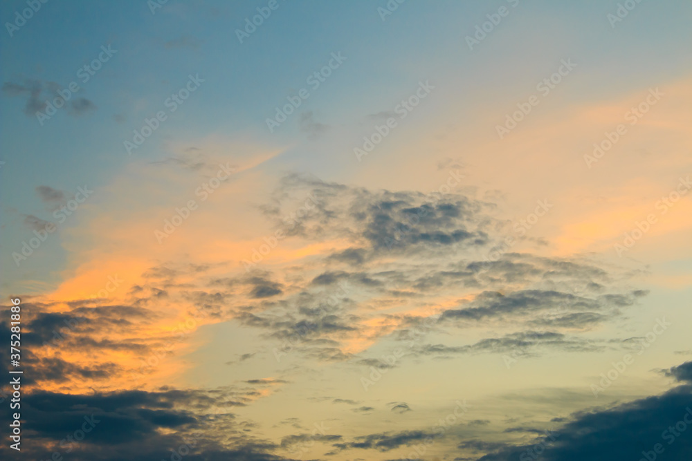 beautiful colorful sky and cloud in twilight time background